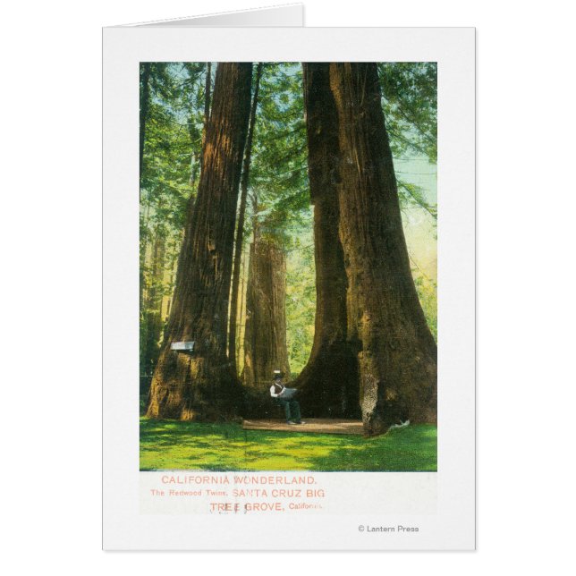 Cartão Visão de Gêmeos Sequoias na Grande Árvore (Frente)