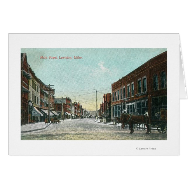 Cartão Visão de Main StreetLewiston, ID (Frente Horizontal)