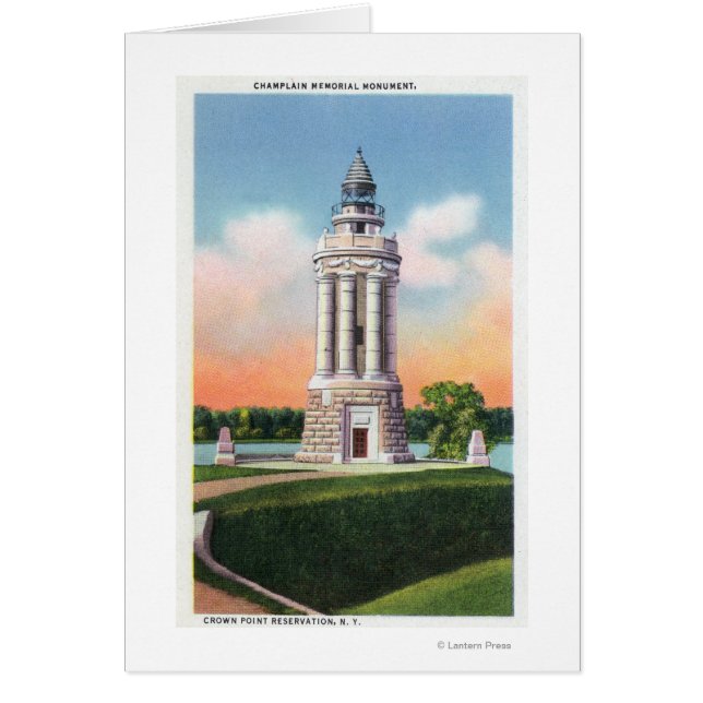 Cartão Visão do Monumento Memorial Champlain (Frente)