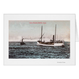 Cartão Visão do Navio a vapor ElizabethBandon, OR