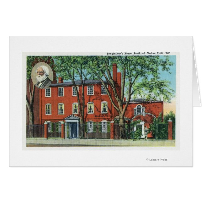 Cartão Visão Exterior da Casa do Longfellow 2 (Frente Horizontal)