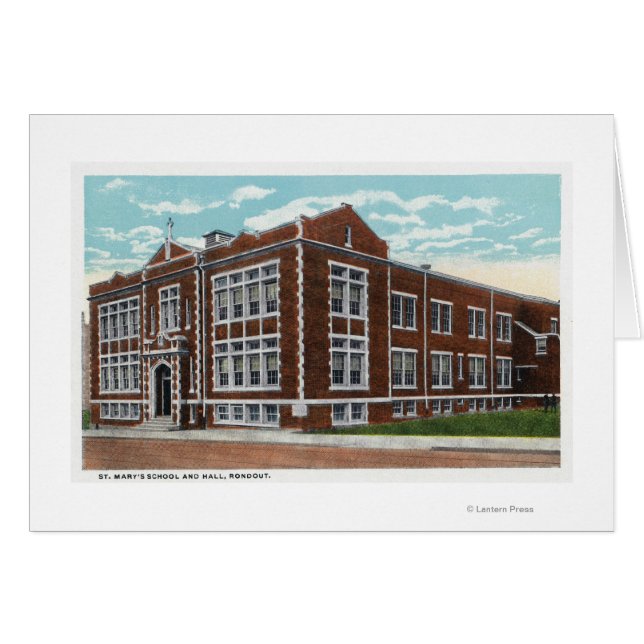 Cartão Visão Exterior das Ruas. Escola e Hall de Maria (Frente Horizontal)