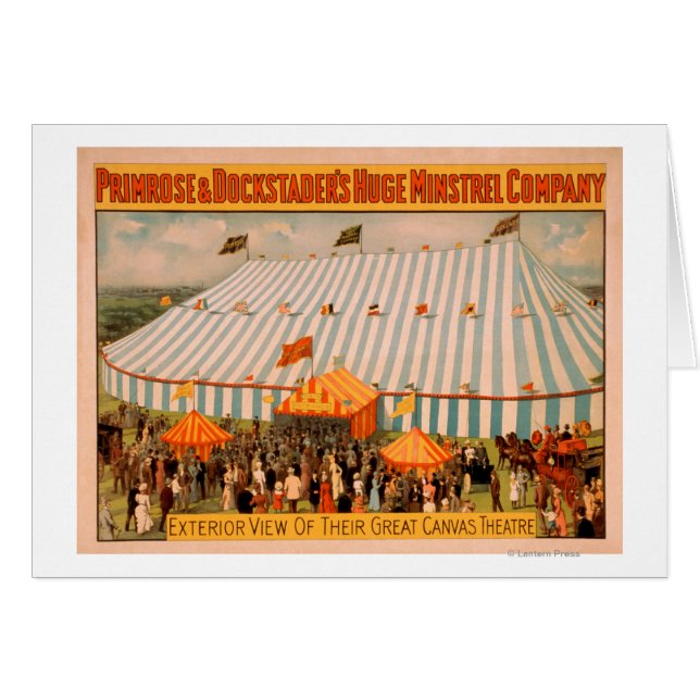 Cartão Visão Exterior de Minstrel sobre Teatro de Canvas  (Frente Horizontal)