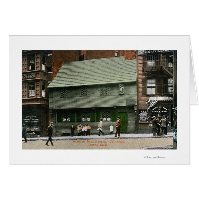 Cartão Visão Exterior do Paul Revere House nº 4 (Frente Horizontal)
