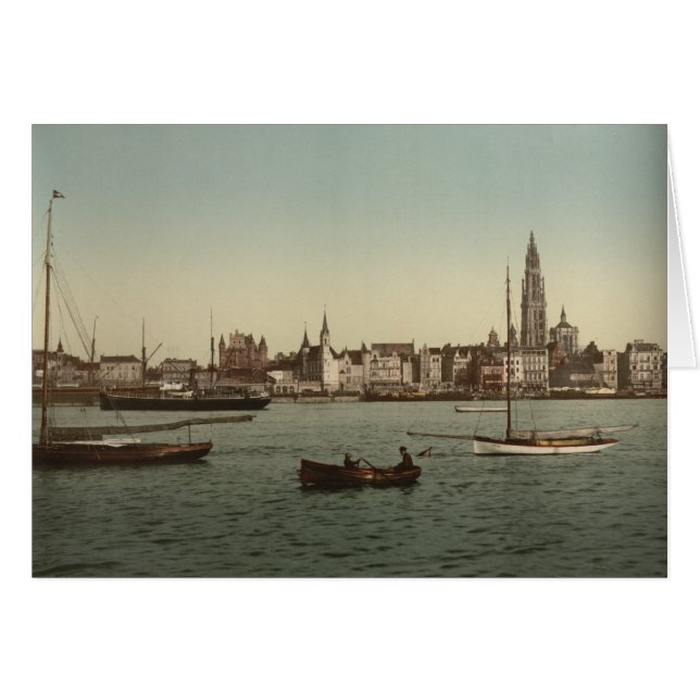 Cartão Visão Geral de Antuérpia II, Bélgica (Frente Horizontal)