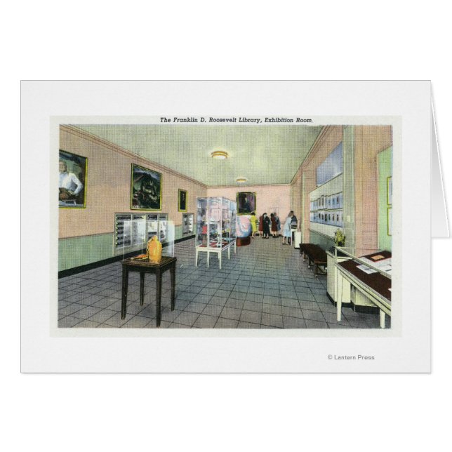 Cartão Visão interior da biblioteca FDR, exposição (Frente Horizontal)