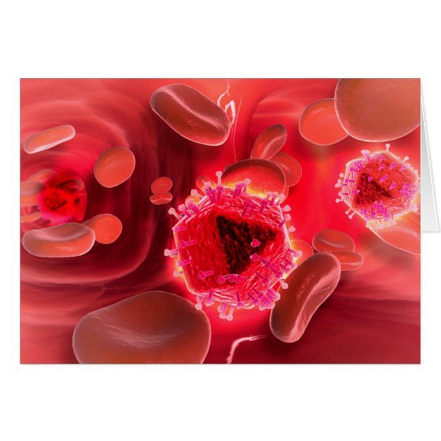 Cartão Visão Microscópica Do Dentro Do Vírus VIH Nos Pulm (Frente Horizontal)