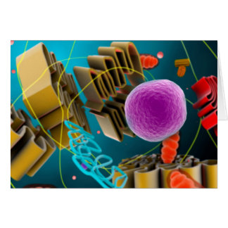 Cartão Visão Microscópica Do Núcleo De Células Animais