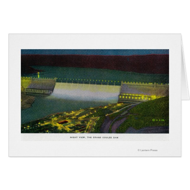Cartão Visão Noturna, Grande Coulee Dam (Frente Horizontal)