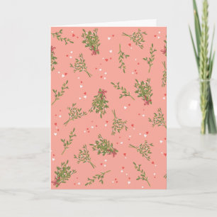 Cartão Visgo-doce Rosa Feliz Natal Botânico Amor