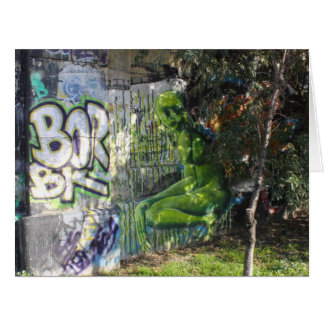 Cartão Visitante Verde Do Grafite Espacial Externo
