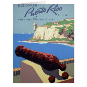 Cartão Visite a Fortaleza de El Morro, Porto Rico, Velho
