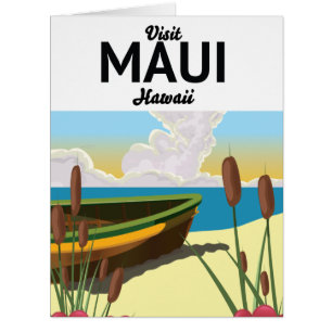 Cartão Visite Maui Hawaii poster de turismo