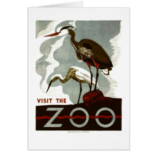 Cartão Visite o jardim zoológico - o poster de WPA -