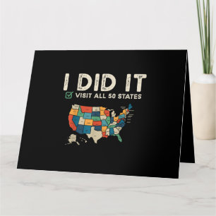 Cartão Visitou todos os 50 Estados Unidos - Viagem do map