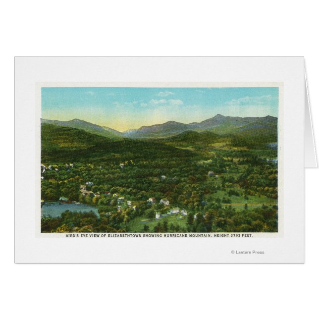 Cartão Vista aérea da cidade com montanha furriquenha (Frente Horizontal)