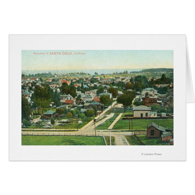 Cartão Vista aérea da cidade de Santa Cruz, CA (Frente Horizontal)
