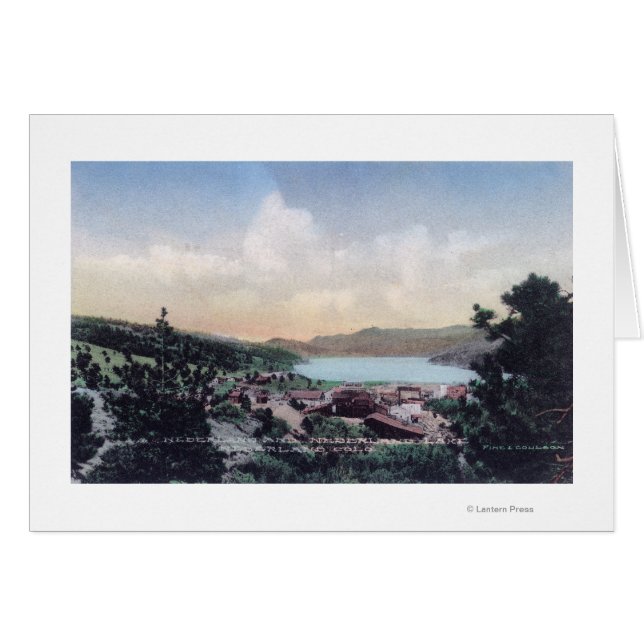 Cartão Vista aérea da cidade e do lago de Nederland (Frente Horizontal)