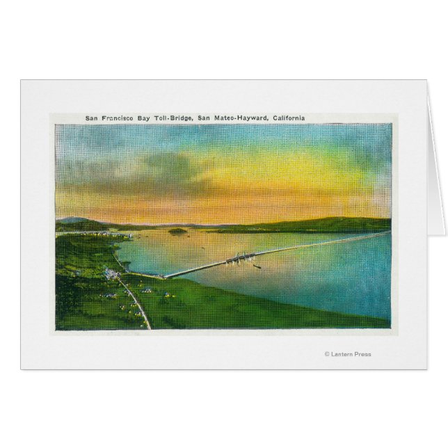 Cartão Vista aérea da ponte de Bay para Hayward, CA (Frente Horizontal)