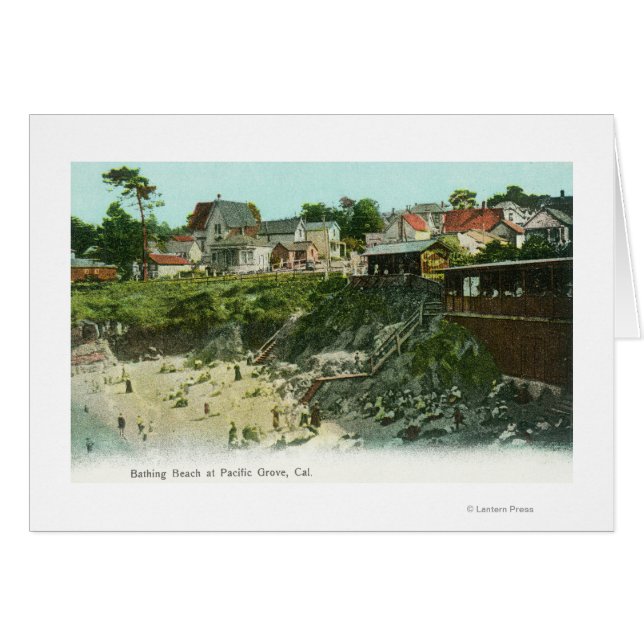 Cartão Vista aérea da praia balnear (Frente Horizontal)