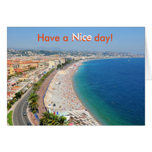 Cartão Vista aérea da praia em Nice, França