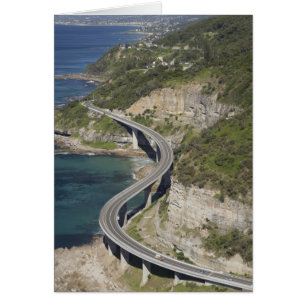 Cartão Vista aérea da Sea Cliff Bridge perto de Wollongon