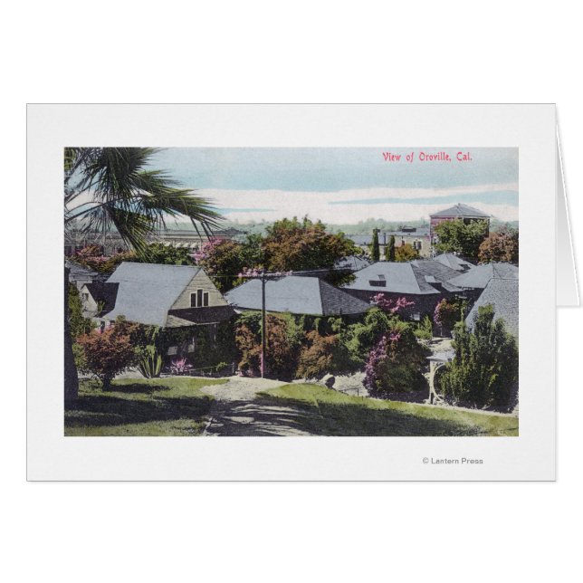 Cartão Vista aérea da seção de residênciaOroville, CA (Frente Horizontal)