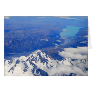 Cartão Vista aérea de Aoraki/Monte Cook na Nova Zelândi