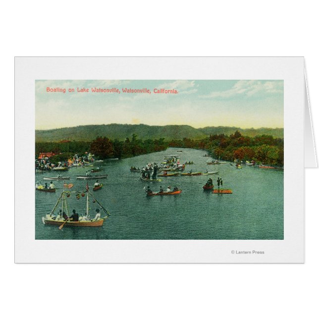 Cartão Vista aérea de barcos no lago Watsonville (Frente Horizontal)