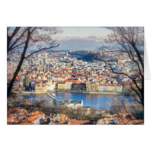 Cartão Vista aérea de Praga