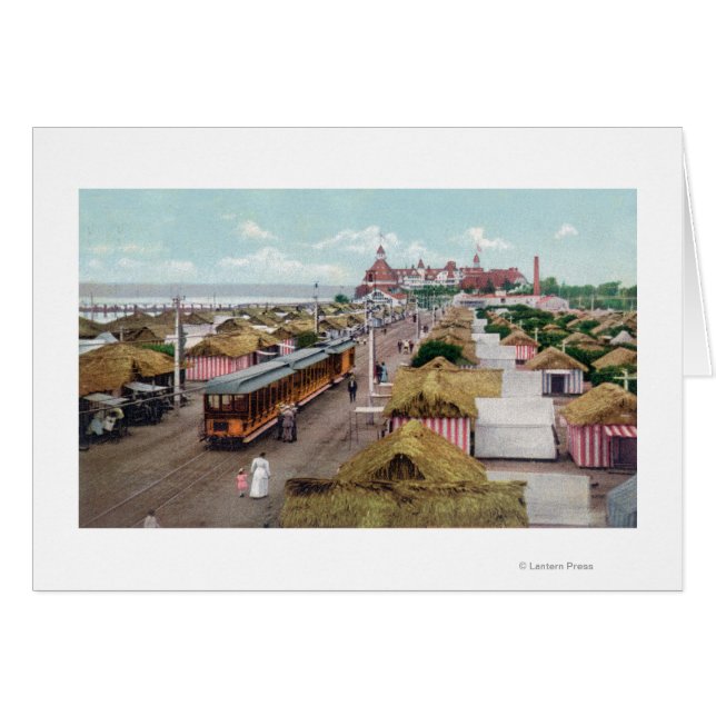 Cartão Vista aérea de Tent CityCoronado Beach, CA (Frente Horizontal)