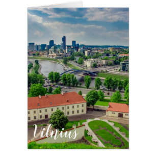 Cartão Vista aérea de Vilnius, Lituânia