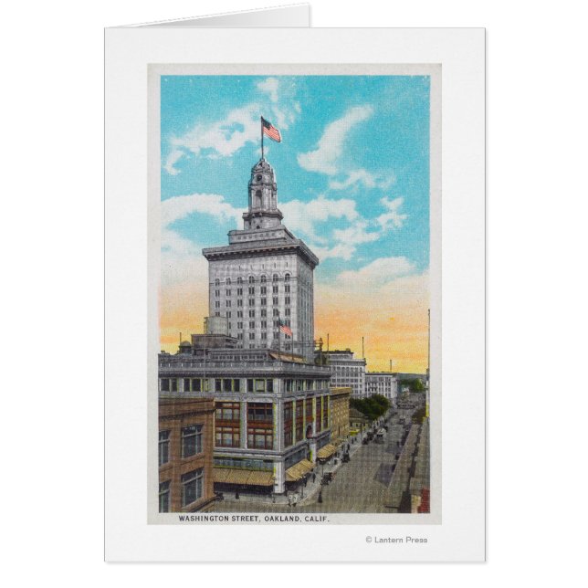 Cartão Vista aérea de Washington StreetOakland, CA (Frente)