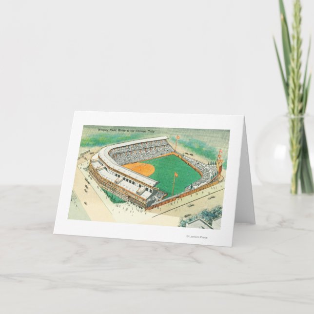 Cartão Vista aérea de Wrigley Field # 3Chicago, IL (Frente)
