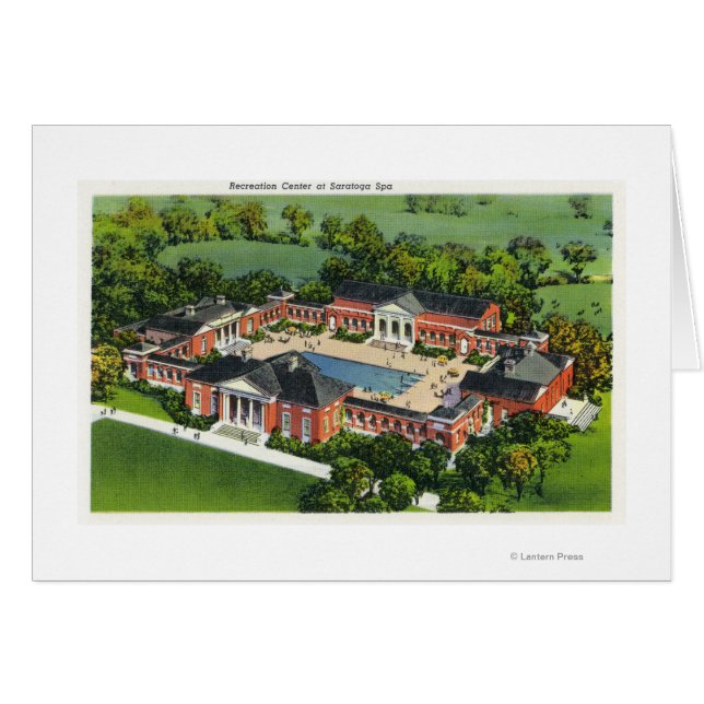 Cartão Vista aérea do Centro de Recreação do Spa Saratoga (Frente Horizontal)