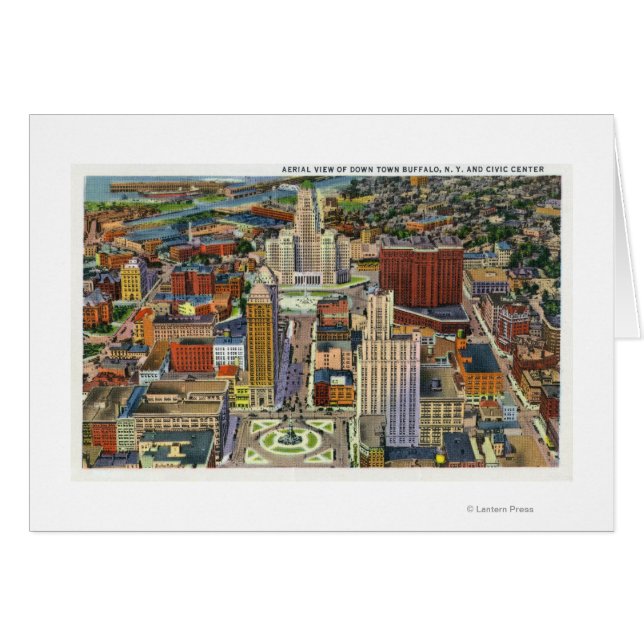 Cartão Vista aérea do Centro e do Centro Cívico (Frente Horizontal)