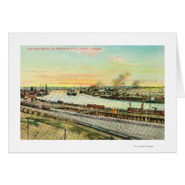 Cartão Vista aérea do porto de San Pedro (Frente Horizontal)