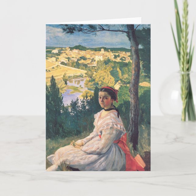 Cartão Vista da aldeia | Fré dé ric Bazille (Frente)