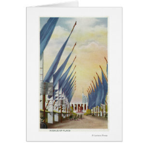 Cartão Vista da avenida de Bandeira, a feira 1934 de