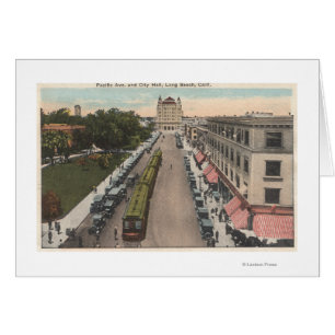 Cartão Vista da avenida e da câmara municipal pacíficas