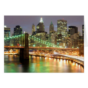 Cartão Vista da Baixa Manhattan e da Ponte do Brooklyn