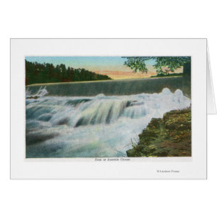 Cartão Vista da barragem no abismo ausível