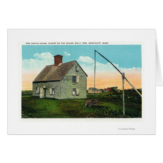 Cartão Vista da Casa Coffin, mais antiga na Ilha (Frente Horizontal)