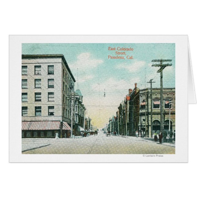 Cartão Vista da East Colorado Street (Frente Horizontal)