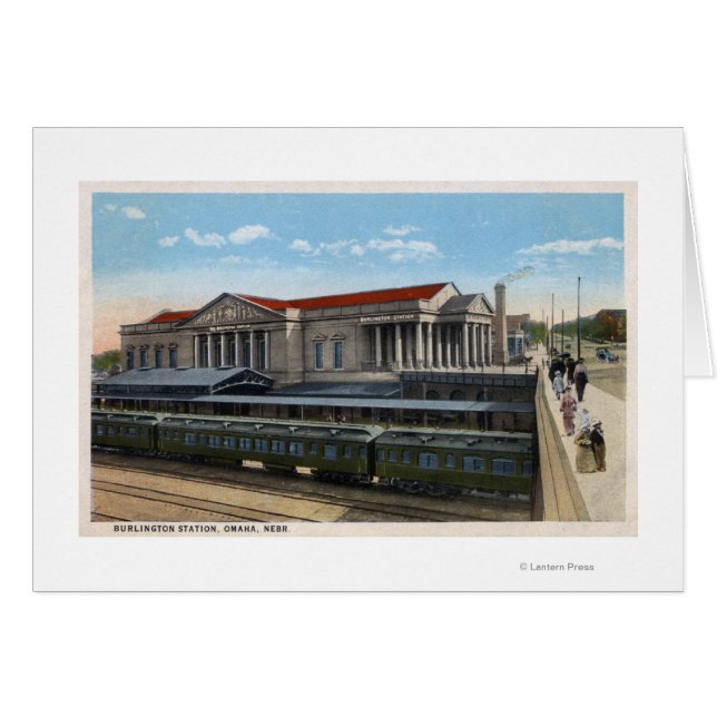 Cartão Vista da Estação Ferroviária Burlington (Frente Horizontal)