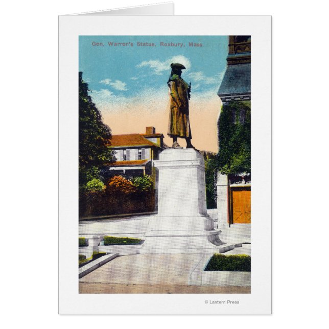 Cartão Vista da estátua do General Warren (Frente)