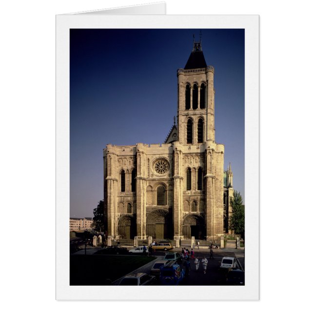 Cartão Vista da fachada oeste, iniciada c.1135 (foto) (Frente)