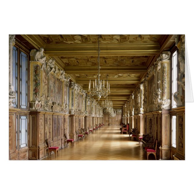 Cartão Vista da Galerie Francois I, 1528-40 (Frente Horizontal)