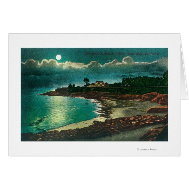 Cartão Vista da Lua do Vue de l'EauSanta Cruz, CA (Frente Horizontal)
