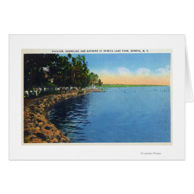 Cartão Vista da orla costeira do Parque do Lago Seneca (Frente Horizontal)